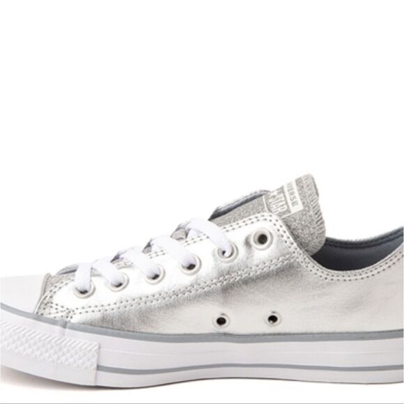 Converse Chuck Taylor All-Star Sparkle Party Low-Top Sneakers- Metallic Granite - Picture 6 of 11